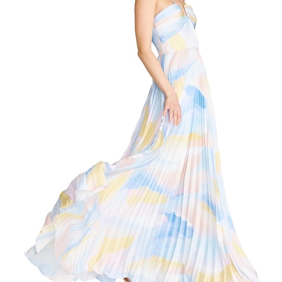 ML MONIQUE LHUILLIER Pleated Gown - Size 0 - Picture 3 of 4